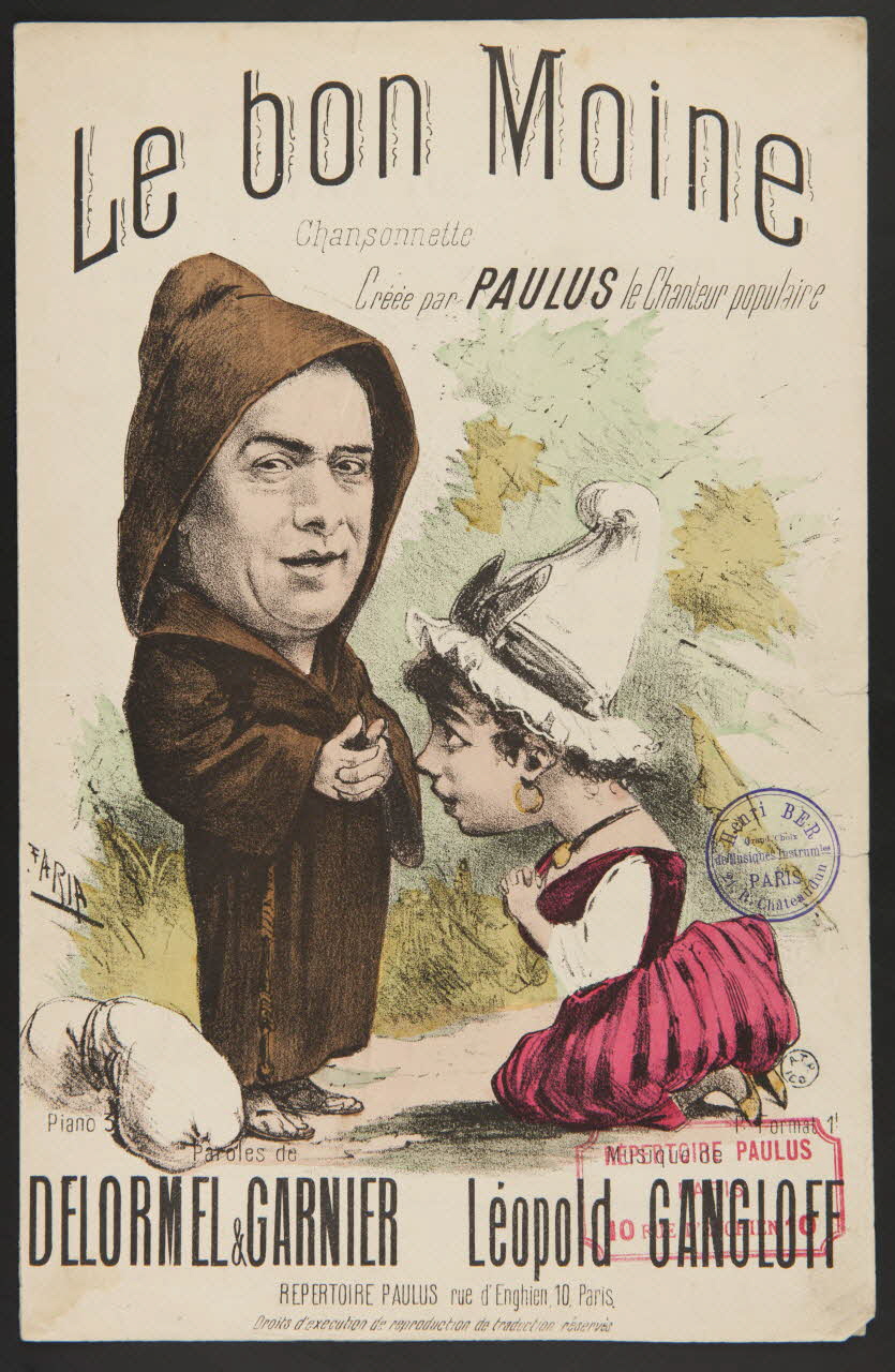 estampe Le bon Moine  Chansonnette  DELORMEL & GARNIER  Léopold GANGLOFF 1963.136.36 Photo