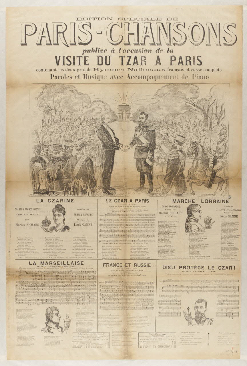 estampe PARIS - CHANSONS  VISITE DU TZAR A PARIS 1963.136.48 Photo