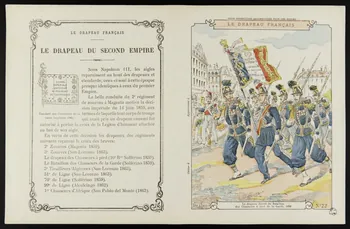 estampe LE DRAPEAU FRANCAIS  Le drapeau décoré du Bataillon  des Chasseurs à pied de la Garde, 1859 1963.144.100  Photo
