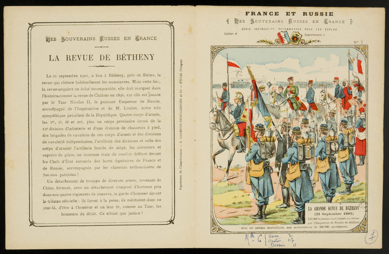 estampe FRANCE ET RUSSIE  LES SOUVERAINS RUSSES EN FRANCE  LA GRANDE REVUE DE BETHENY 1963.144.123 Photo