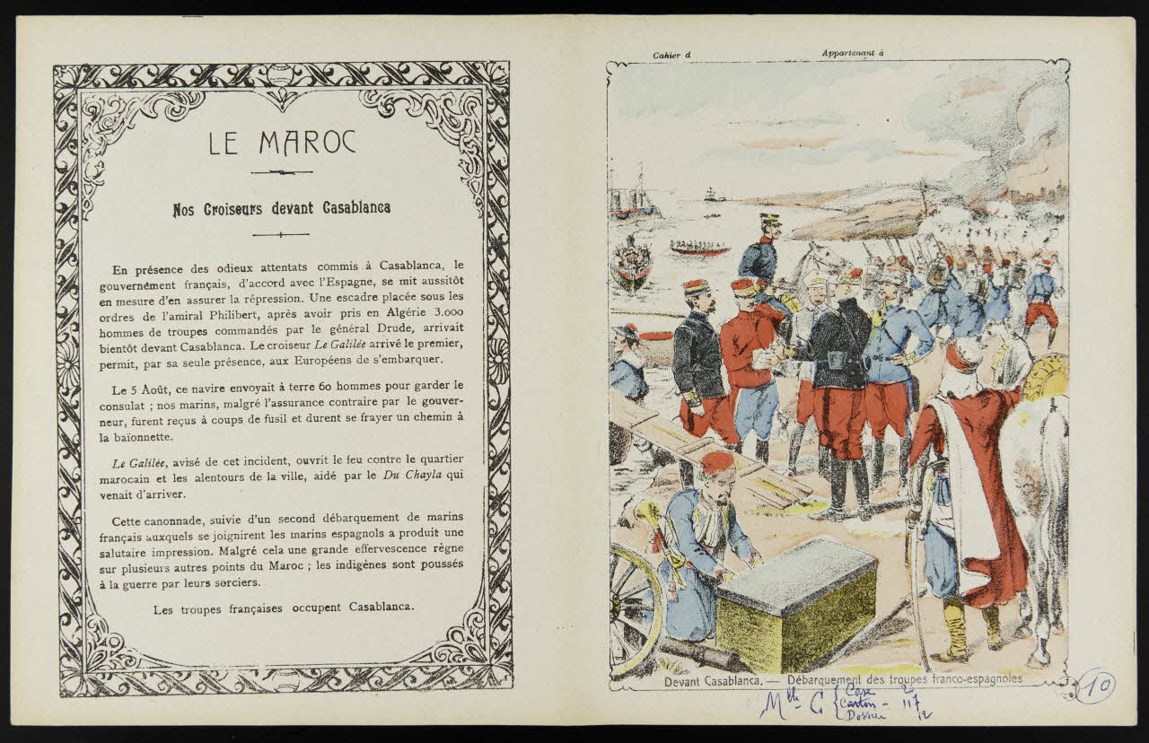 estampe LE MAROC  Nos Croiseurs devant Casablanca 1963.144.134 Photo