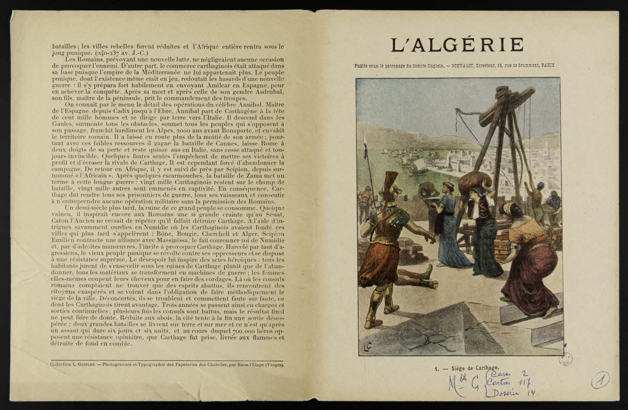 estampe L'ALGERIE  1. - Siège de Carthage. 1963.144.157 Photo