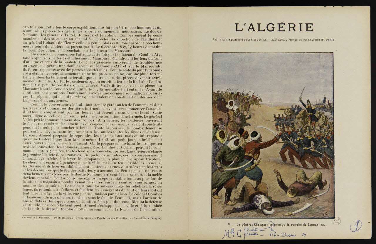 estampe L'ALGERIE  9. - Le général Changarnier protège la retraite de Constantine. 1963.144.165 Photo