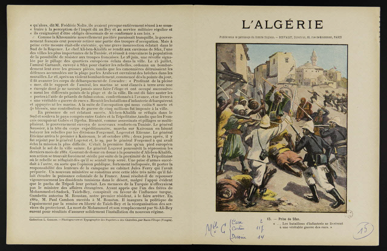 estampe L'ALGERIE  15. - Prise de Sfax. 1963.144.171 Photo