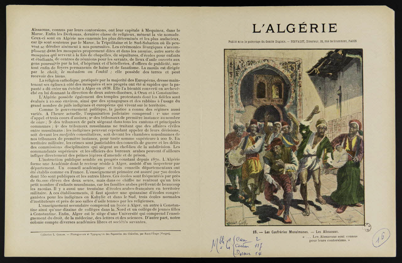 estampe L'ALGERIE  16. - Les Confréries Musulmanes. - Les Aïssaouas. 1963.144.172 Photo