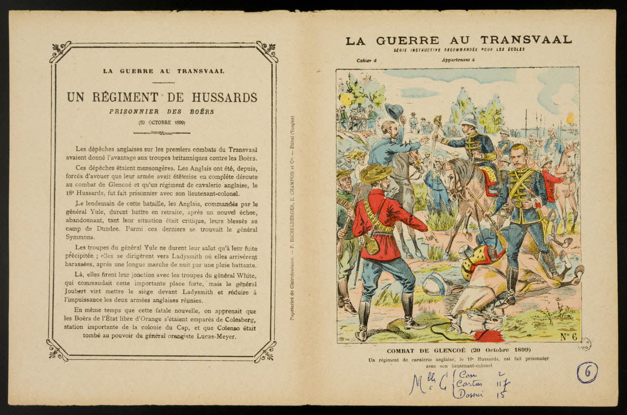 estampe LA GUERRE AU TRANSVAAL  COMBAT DE GLENCOE (20 Octobre 1899) 1963.144.180 Photo