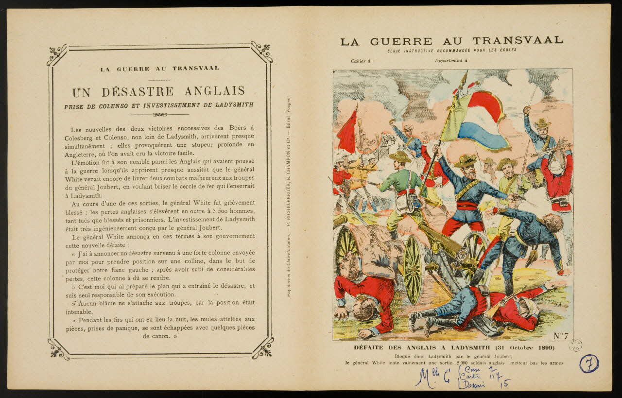 estampe LA GUERRE AU TRANSVAAL  DEFAITE DES ANGLAIS A LADYSMITH (31 Octobre 1899) 1963.144.181 Photo
