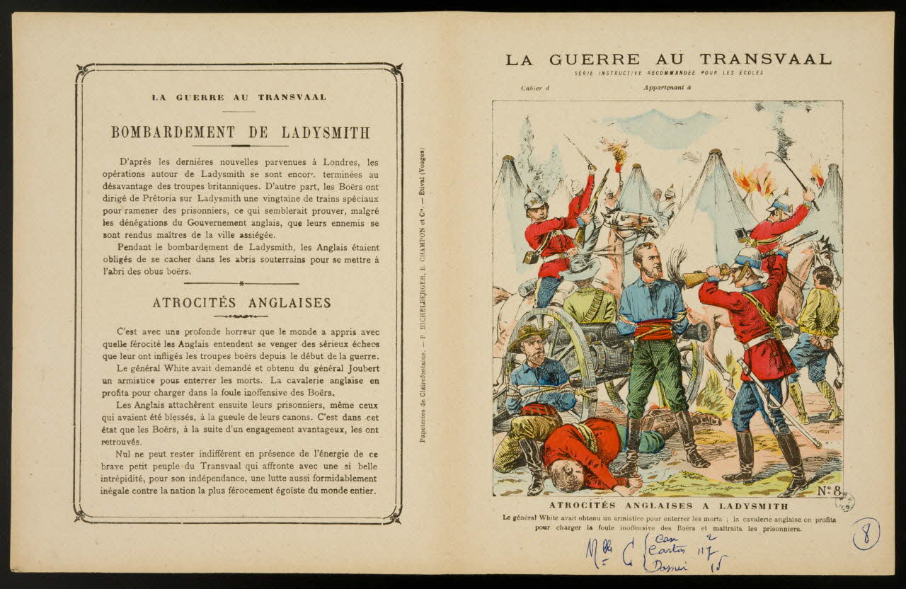 estampe LA GUERRE AU TRANSVAAL  ATROCITES ANGLAISES A LADY SMITH 1963.144.182 Photo