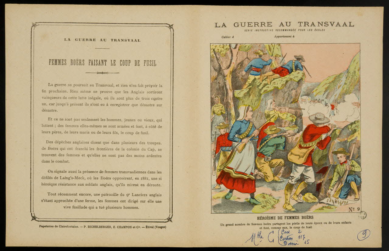 estampe LA GUERRE AU TRANSVAAL  HEROISME DE FEMMES BOËRS 1963.144.183 Photo