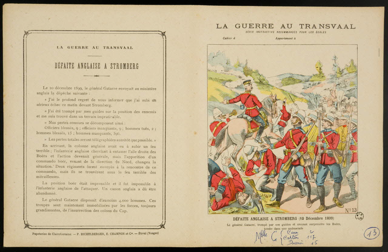 estampe LA GUERRE AU TRANSVAAL  DEFAITE ANGLAISE A STROMBERG (10 Décembre 1899) 1963.144.187 Photo