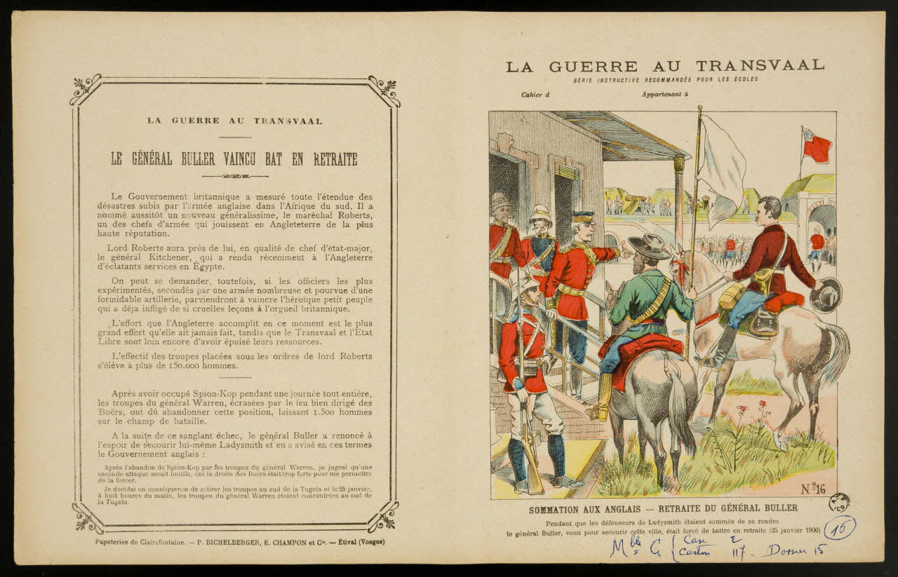 estampe LA GUERRE AU TRANSVAAL  SOMMATION AUX ANGLAIS - RETRAITE DU GENERAL BULLER 1963.144.190 Photo