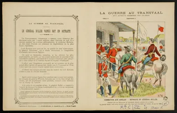 estampe LA GUERRE AU TRANSVAAL  SOMMATION AUX ANGLAIS - RETRAITE DU GENERAL BULLER 1963.144.190  Photo