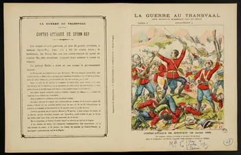 estampe LA GUERRE AU TRANSVAAL  CONTRE-ATTAQUE DE SPION-KOP (24 janvier 1900) 1963.144.191  Photo