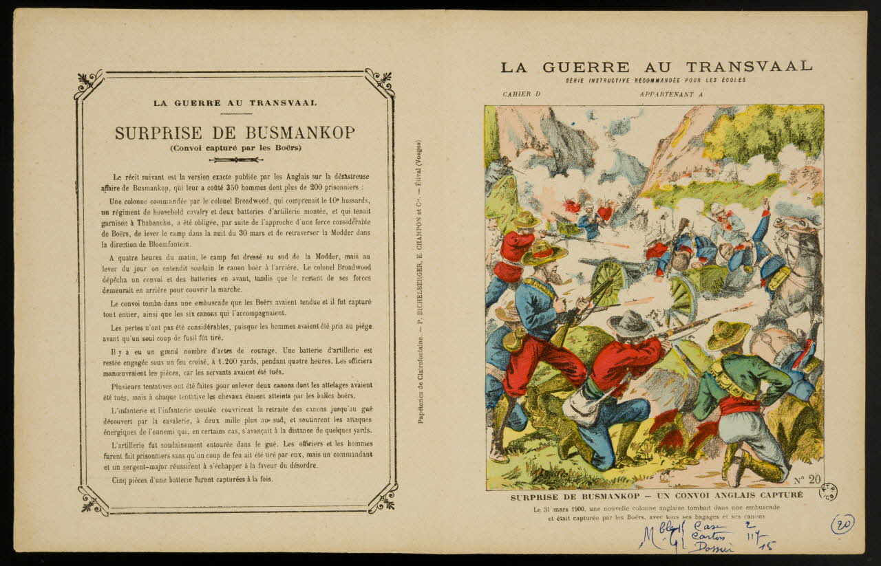 estampe LA GUERRE AU TRANSVAAL  SURPRISE DE BUSMANKOP - UN CONVOI ANGLAIS CAPTURE 1963.144.194 Photo