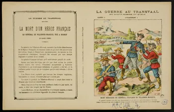 estampe LA GUERRE AU TRANSVAAL  MORT HEROIQUE DU GENERAL FRANCAIS DE VILLEBOIS-MAREUIL 1963.144.197  Photo