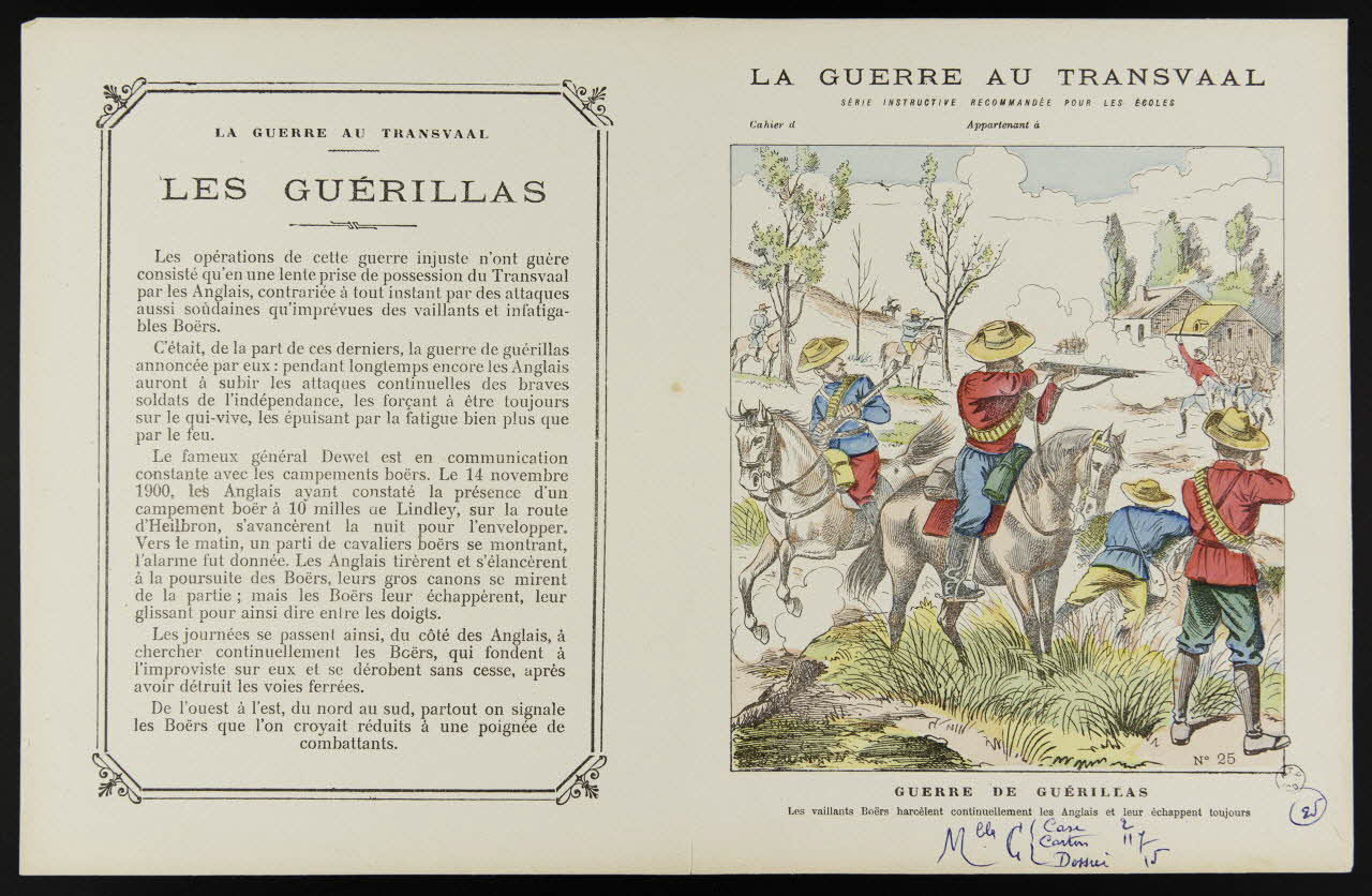 estampe LA GUERRE AU TRANSVAAL  GUERRE DE GUERILLAS 1963.144.199 Photo