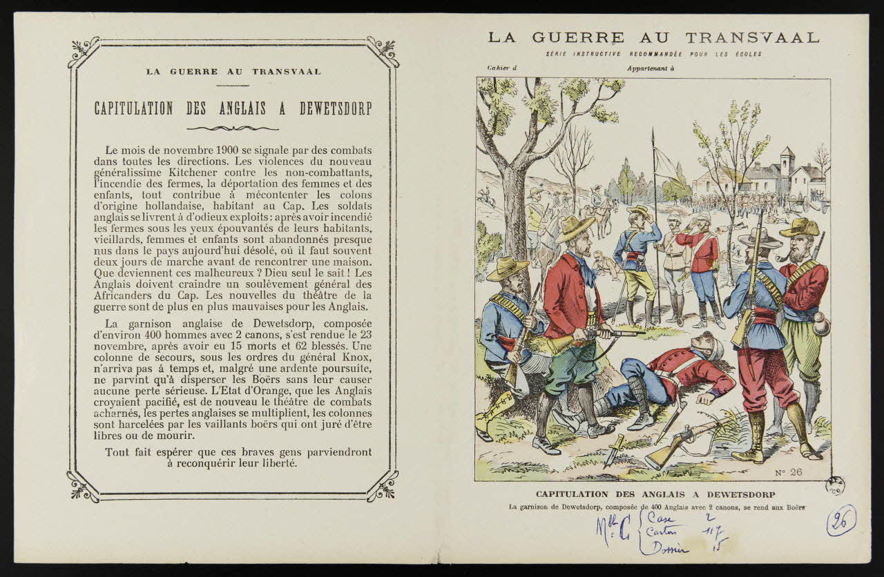 estampe LA GUERRE AU TRANSVAAL  CAPITULATION DES ANGLAIS A DEWETSDORP 1963.144.200 Photo