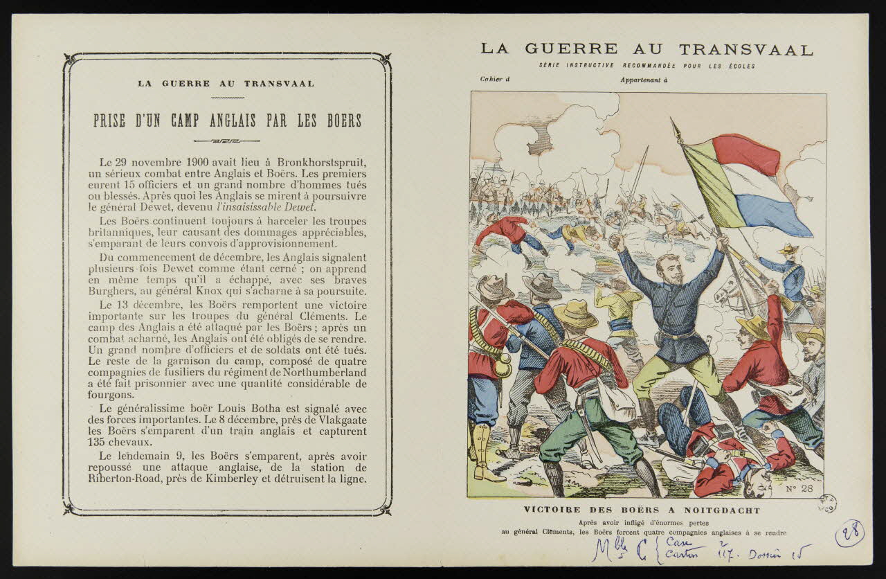estampe LA GUERRE AU TRANSVAAL  VICTOIRE DES BOËRS A NOITGDACHT 1963.144.202 Photo