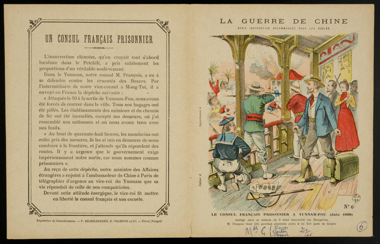 estampe LA GUERRE DE CHINE  LE CONSUL FRANCAIS PRISONNIER A YUNNAM-FOU (Juin 1900) 1963.144.208 Photo