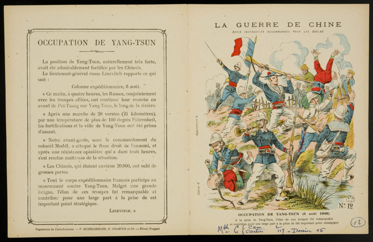estampe LA GUERRE DE CHINE  OCCUPATION DE YANG-TSUN (6 août 1900) 1963.144.214 Photo
