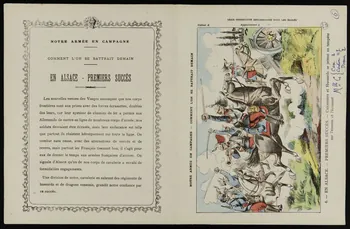 estampe 6. - EN ALSACE. - PREMIERS SUCCES. - Cuirassiers et Hussards se jettent en tempête sur l'ennemi et l'écrasent 1963.144.22  Photo