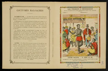 estampe LES FRANCAIS A MADAGASCAR  COUTUME MALGACHE - LA DANSE DU RIZ 1963.144.226  Photo