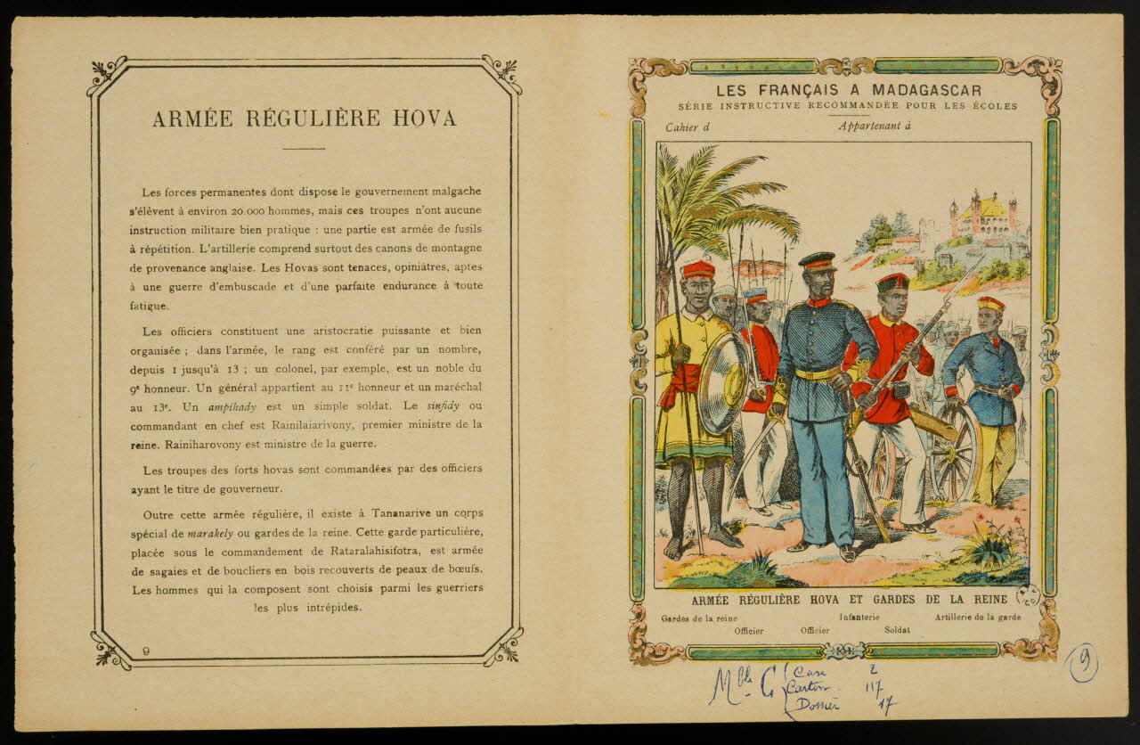 estampe LES FRANCAIS A MADAGASCAR  ARMEE REGULIERE HOVA ET GARDES DE LA REINE 1963.144.227 Photo
