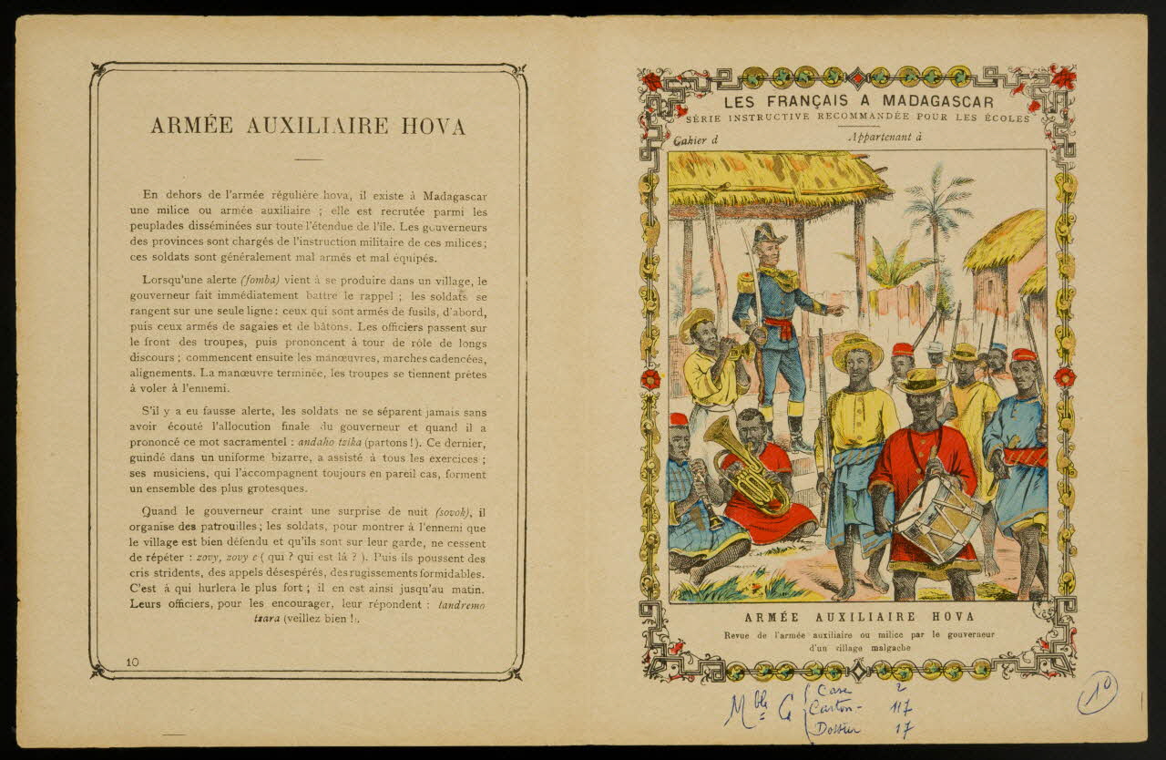 estampe LES FRANCAIS A MADAGASCAR  ARMEE AUXILIAIRE HOVA 1963.144.228 Photo