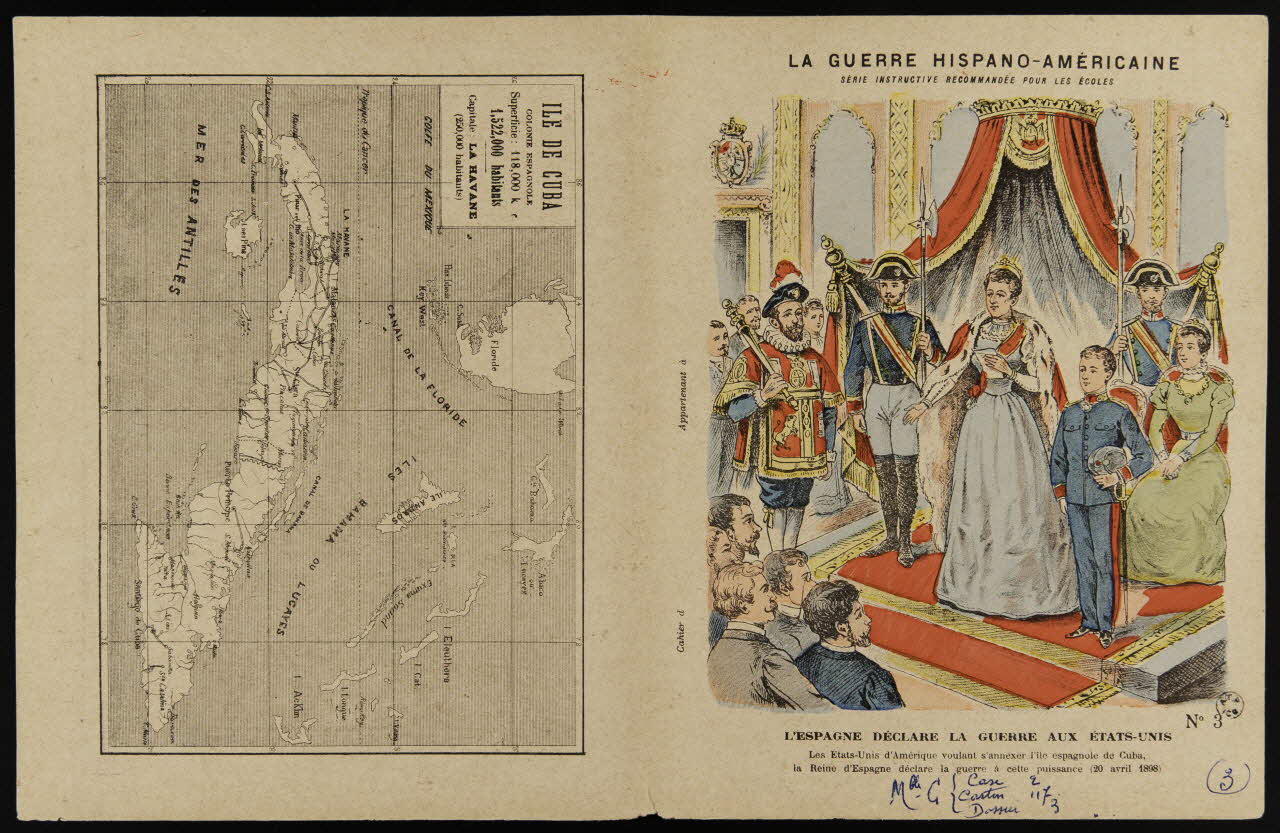 estampe ILE DE CUBA  L'ESPAGNE DECLARE LA GUERRE AUX ETATS-UNIS 1963.144.31 Photo