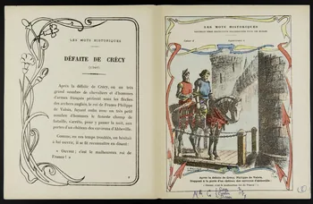 estampe LES MOTS HISTORIQUES  DEFAITE DE CRECY  (1346) 1963.144.64  Photo