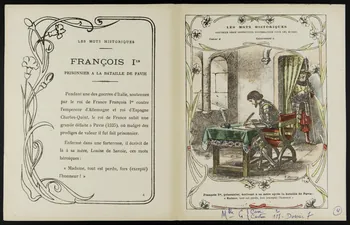 estampe LES MOTS HISTORIQUES  FRANCOIS Ier  PRISONNIER A LA BATAILLE DE PAVIE 1963.144.66 Photo
