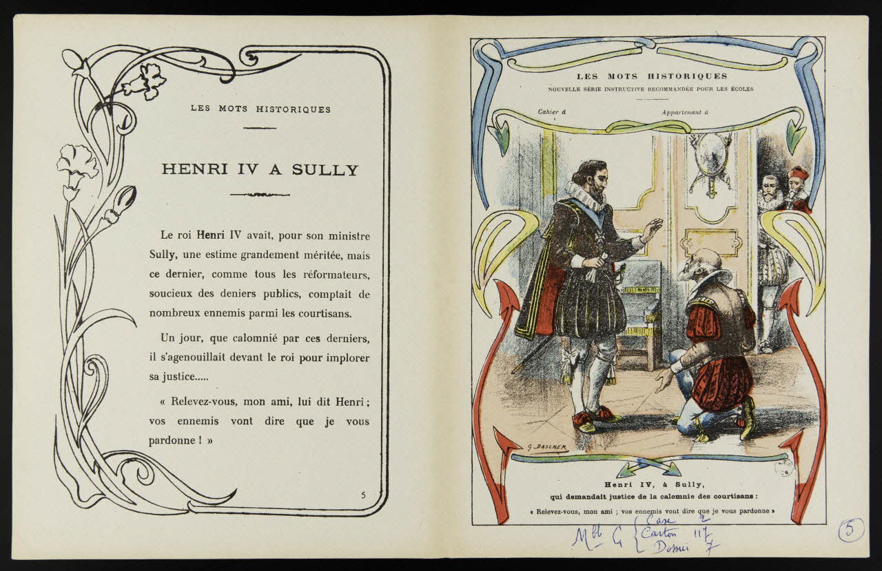 estampe LES MOTS HISTORIQUES  HENRI IV A SULLY 1963.144.67 Photo