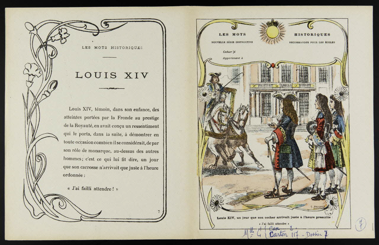 estampe LES MOTS HISTORIQUES  LOUIS XIV 1963.144.69 Photo