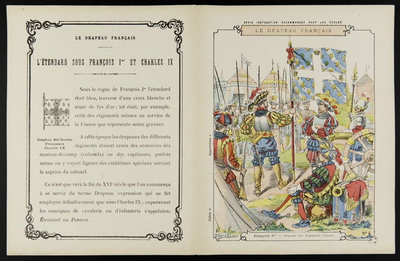 estampe LE DRAPEAU FRANCAIS  François Ier - Drapeau des Régiments Suisses 1963.144.82 Photo