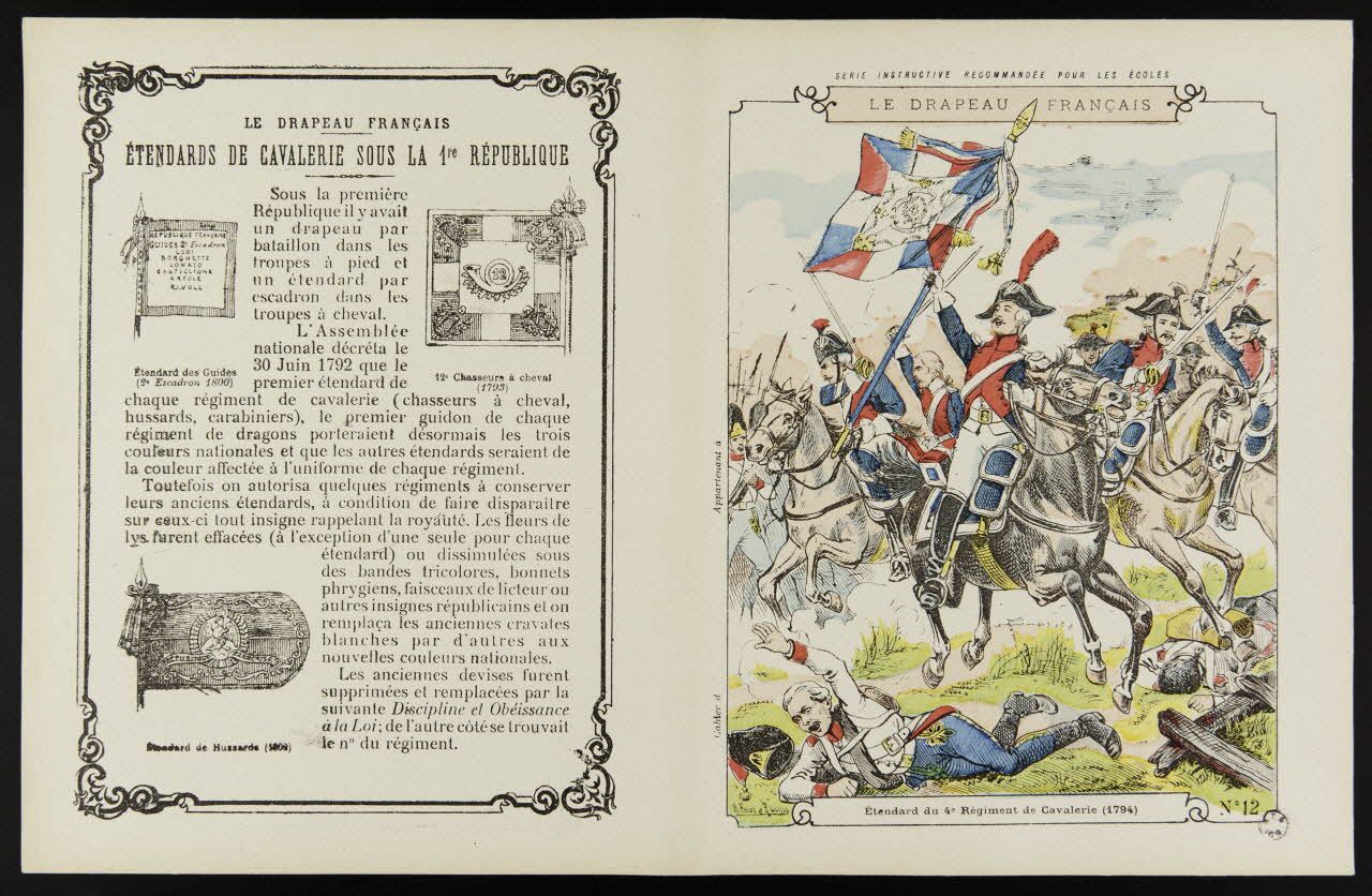 protège cahier LE DRAPEAU FRANCAIS  Etendard du 4e Régiment de Cavalerie (1794) 1963.144.90 Photo