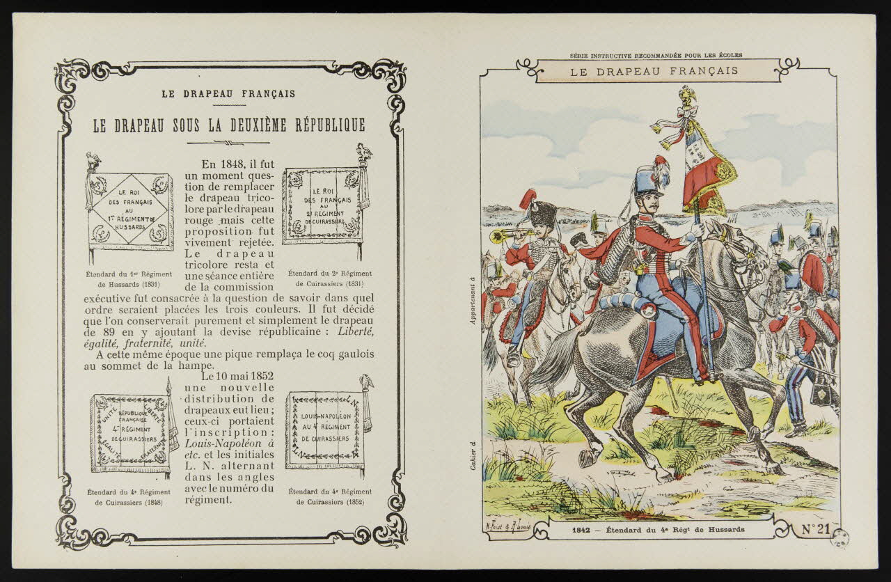 estampe LE DRAPEAU FRANCAIS  1842 - Etendard du 4e Régt de Hussards 1963.144.99 Photo