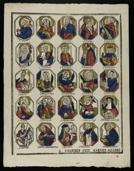 imagerie ancienne Planche de saintetés 1963.157.1 Photo