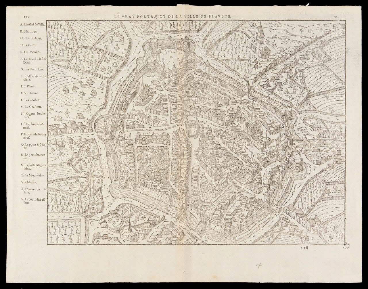 estampe LE VRAY PORTRAICT DE LA VILLE DE BEAULNE. 1963.21.22 Photo