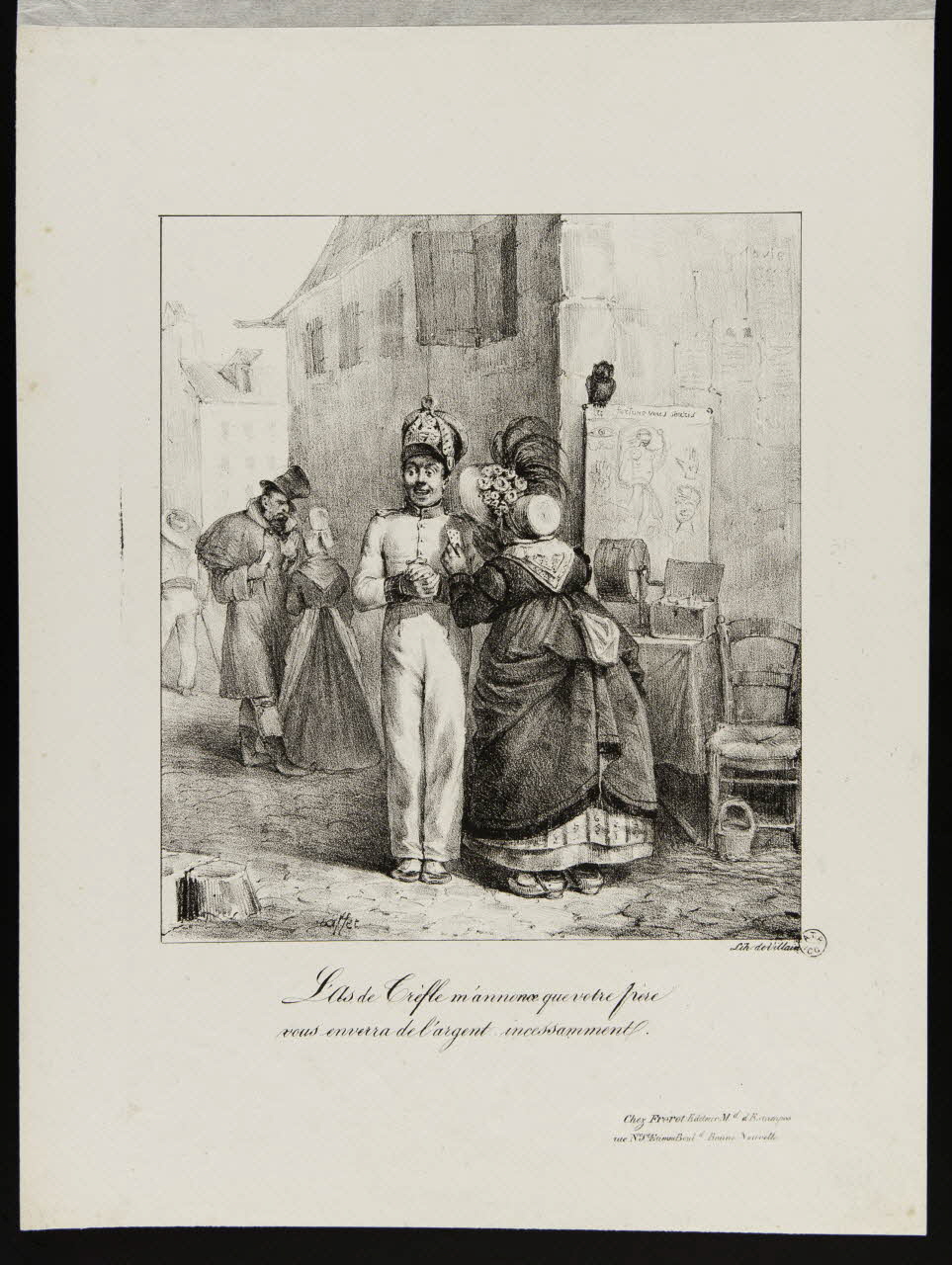 Auguste Raffet ; Villain ; Frérot; estampe L'As de Trèfle m'annonce que votre frère vous enverra de l'argent incessamment Ile-de-France, France 1824-1829 1963.27.24 Photo