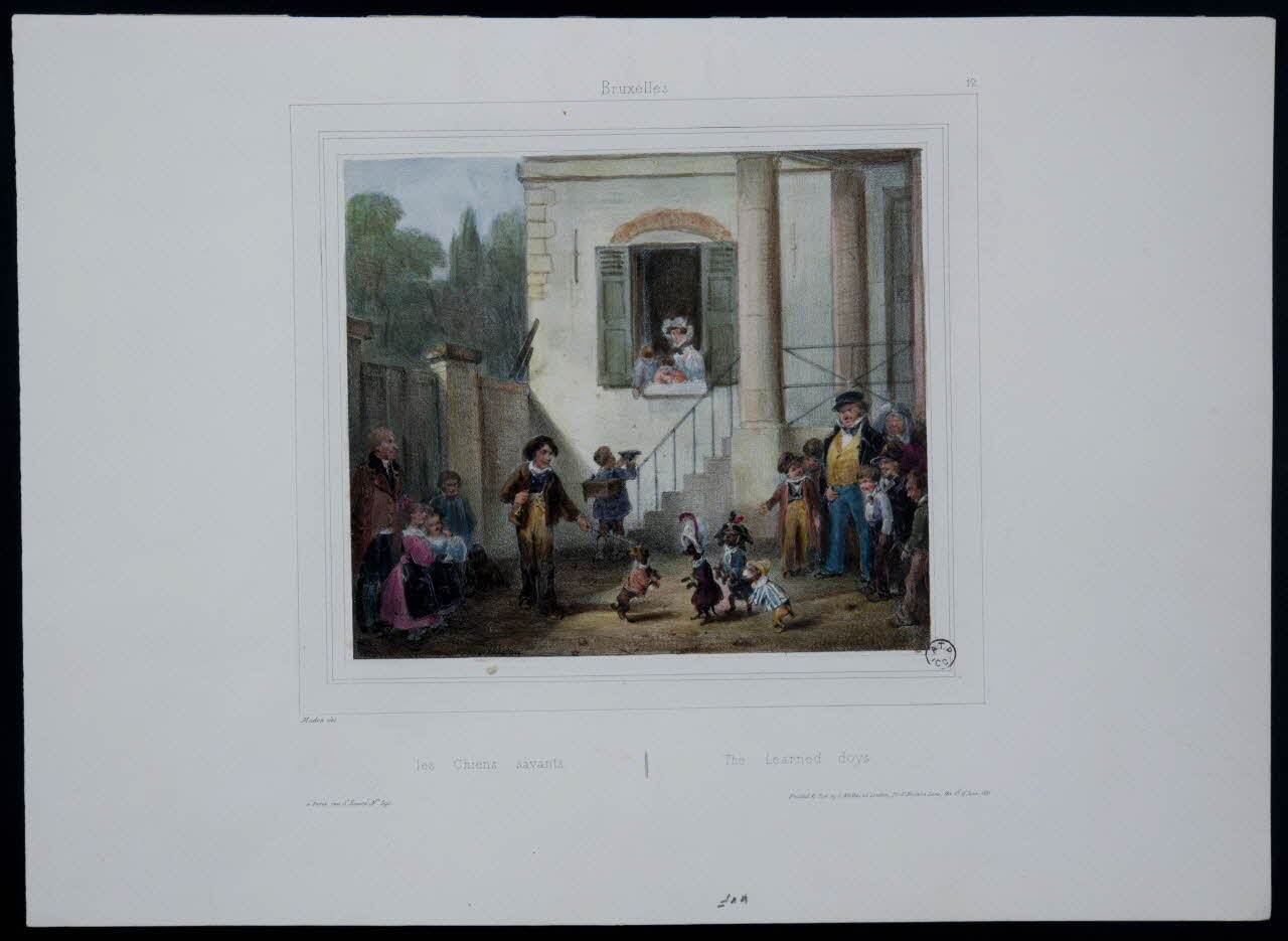Charles C. Motte estampe Les Chiens savants The Learned doys [sic] Paris 1831 1963.27.32 Photo