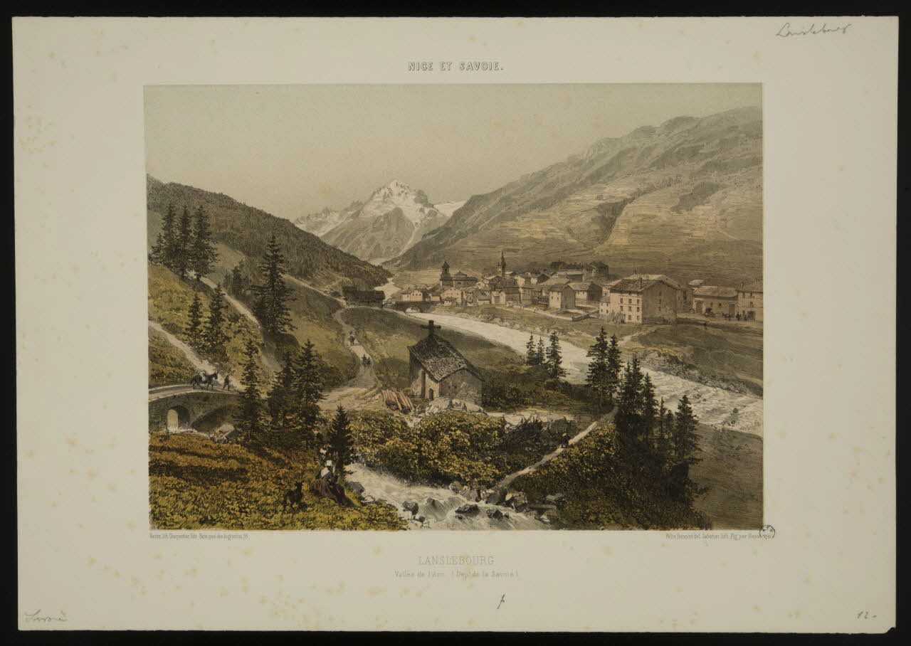 estampe NICE ET SAVOIE.  LANSLEBOURG.  Vallée de l'Arc. (Dépt de la Savoie.) 1963.27.57 Photo
