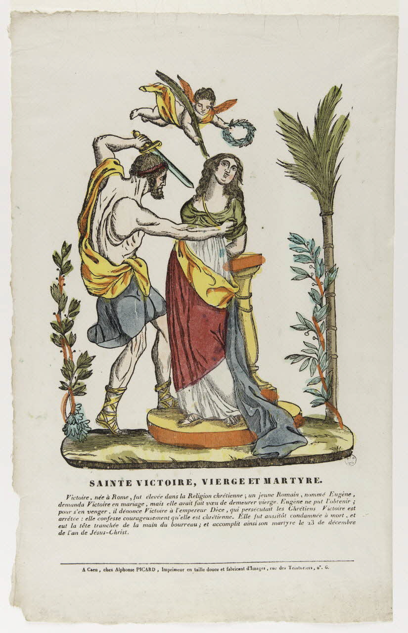 Alphonse Picard imagerie ancienne SAINTE VICTOIRE, VIERGE ET MARTYRE Caen 1828-1838 1963.27.9 Photo