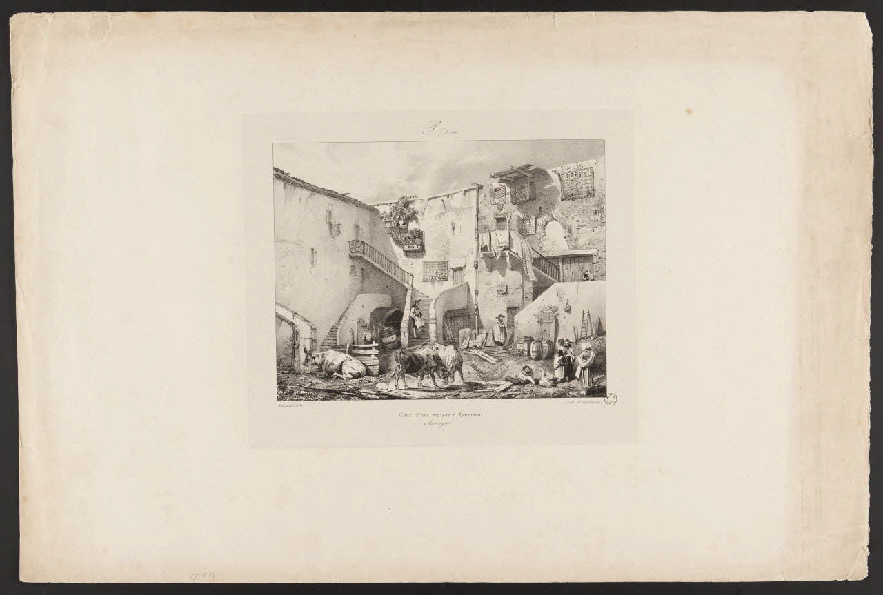 estampe Cour d'une maison à Beaumont. 1963.33.5  Photo