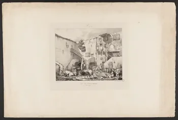 estampe Cour d'une maison à Beaumont. 1963.33.5  Photo