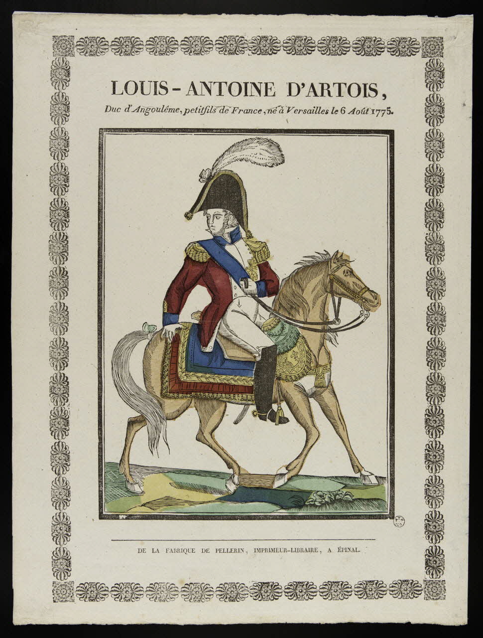 Pellerin imagerie ancienne LOUIS-ANTOINE D'ARTOIS, Lorraine, France 1837 1963.35.2 Photo