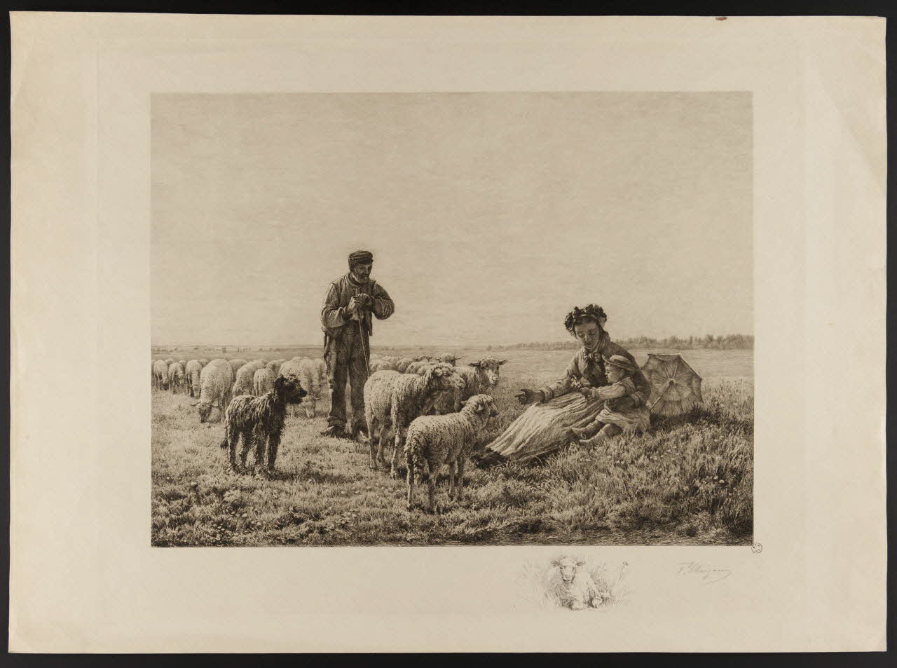 estampe Berger et ses moutons 1963.36.1 Photo