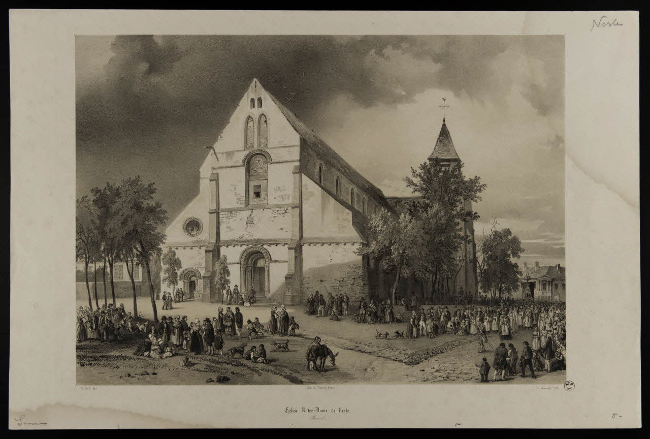 estampe Eglise Notre-Dame de Nesle. 1963.5.15 Photo