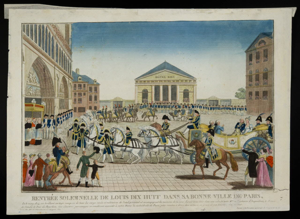 Chéreau Veuve imagerie ancienne RENTREE SOLEMNELLE DE LOUIS DIX HUIT DANS SA BONNE VILLE DE PARIS, Paris 1814 1963.5.29 Photo