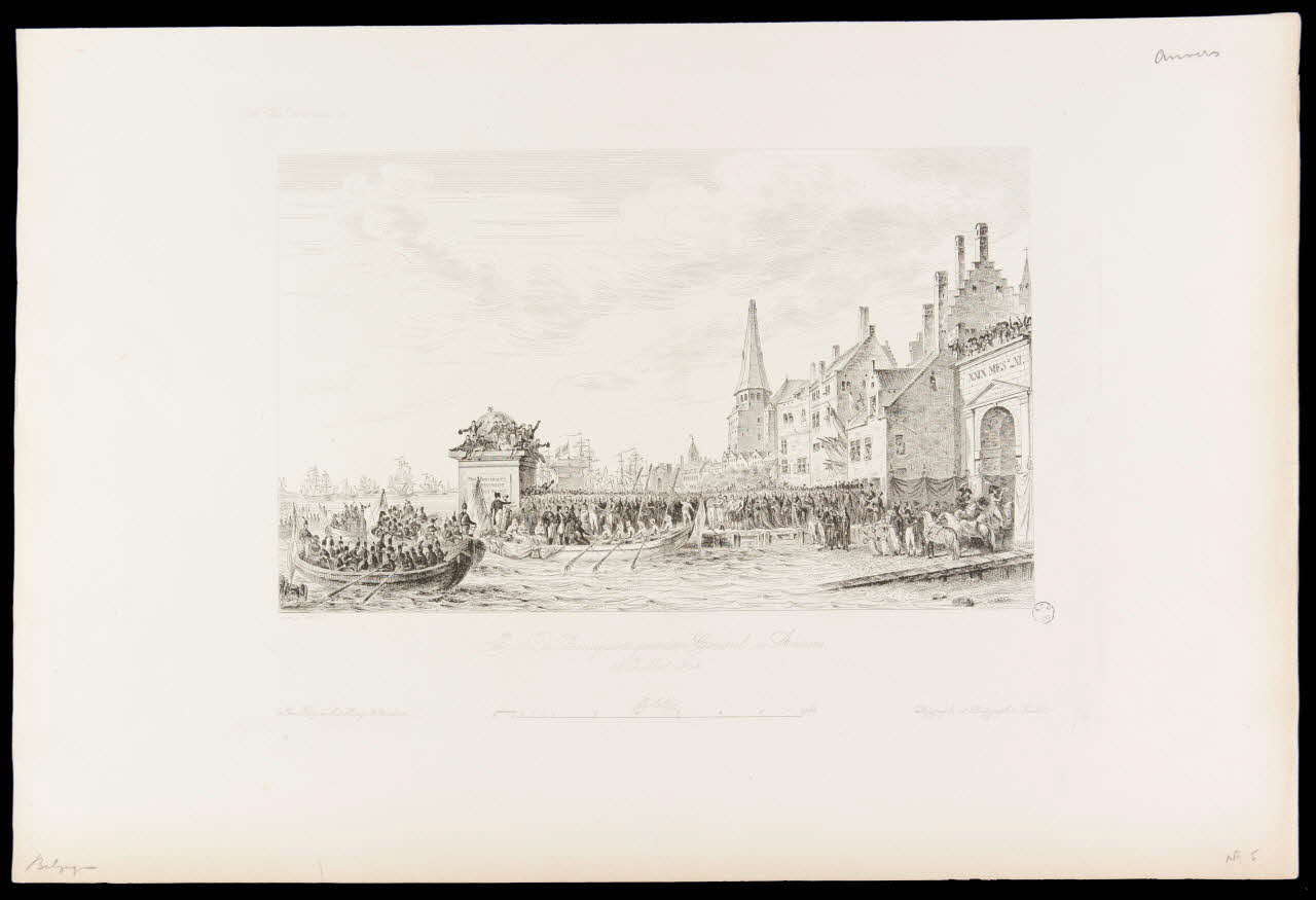 estampe Entrée de Bonaparte premier Consul à Anvers  18 Juillet 1803. 1963.5.33 Photo