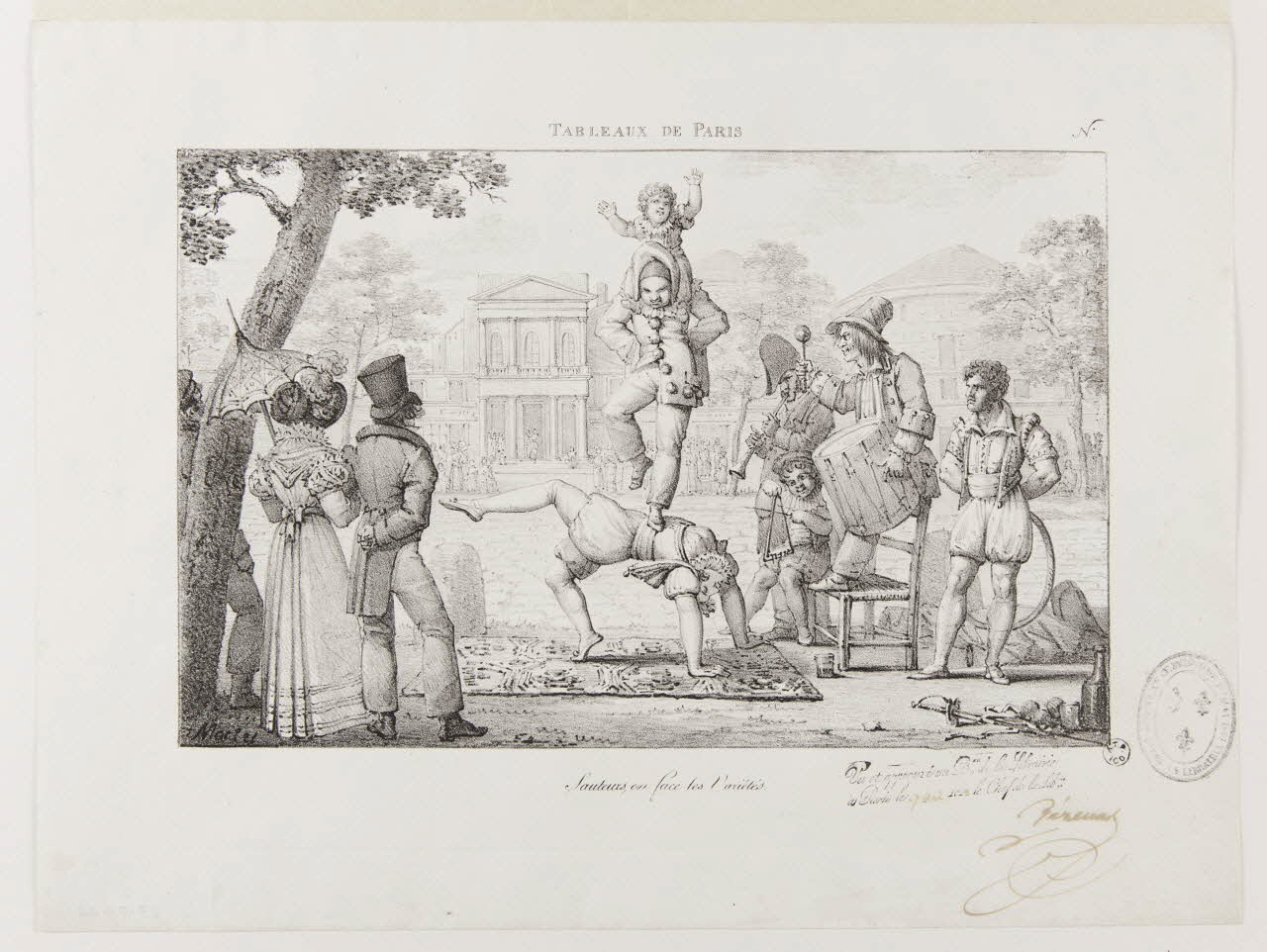 estampe TABLEAUX DE PARIS  Sauteurs, en face les Variétés 1963.5.44 Photo